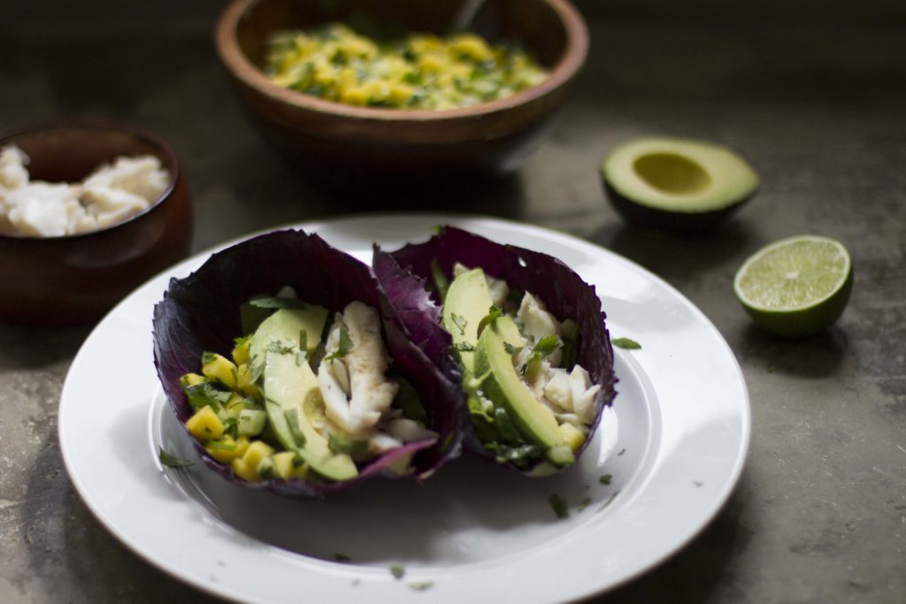 CabbageLeaf Tacos with Cod and Mango Salsa Autoimmune Wellness