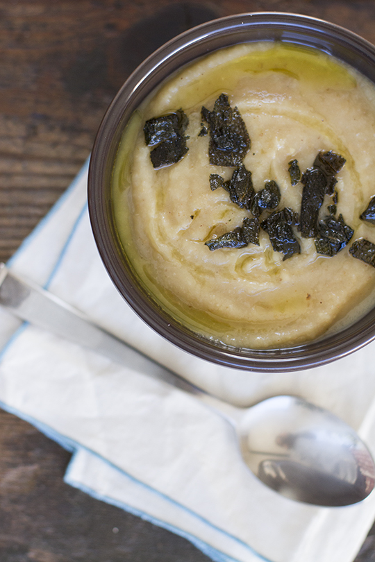Parsnip and Pear Soup With Fried Sage
