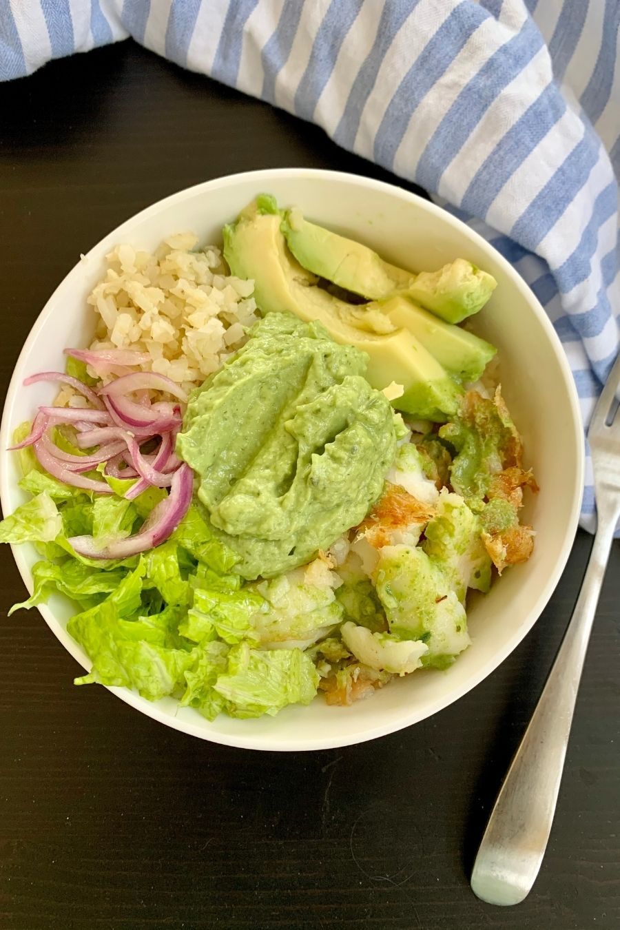 Fish Taco Bowls with Cilantro-Lime Rice - Dishing Out Health